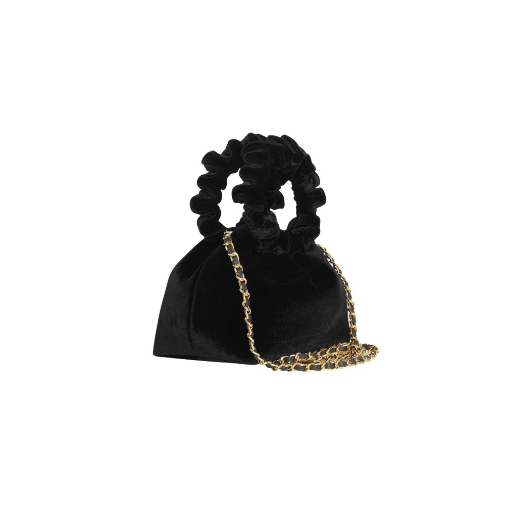 Verafied New York Black Velvet Cloud Bag